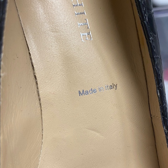 Ron White Cynthia Croc Embossed Heels Black SZ 38 - Picture 6 of 6